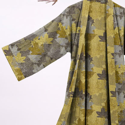 Autumn Maple Leaf Cotton Kimono Robe - image 20