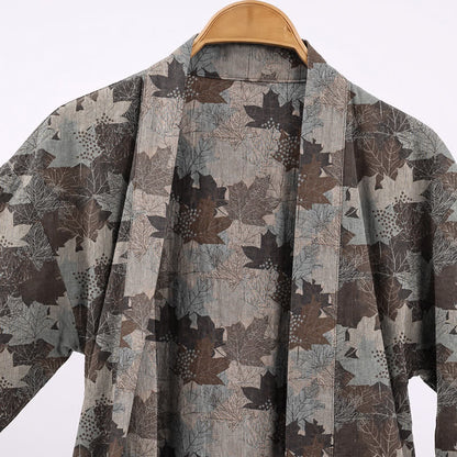Autumn Maple Leaf Cotton Kimono Robe - image 37