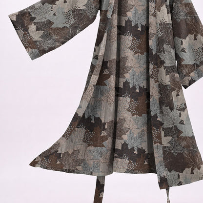 Autumn Maple Leaf Cotton Kimono Robe - image 39
