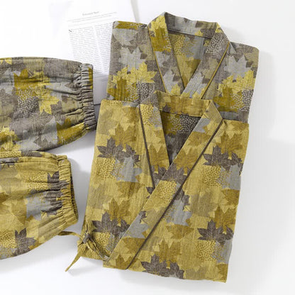 Maple Leaf Cotton Kimono Pajama Set - image 22