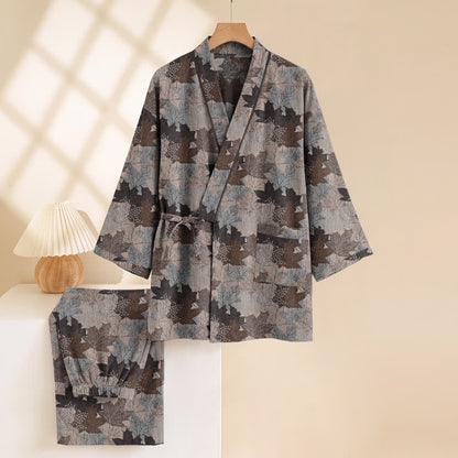Maple Leaf Cotton Kimono Pajama Set - image 58