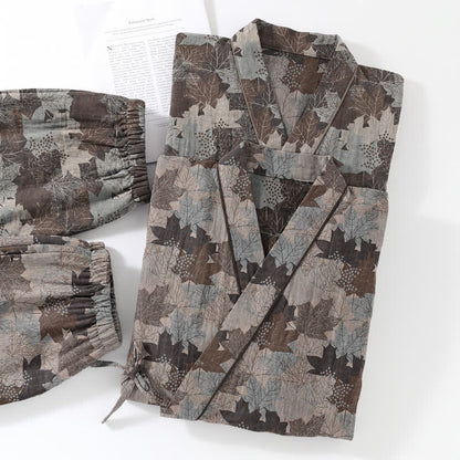 Maple Leaf Cotton Kimono Pajama Set - image 62