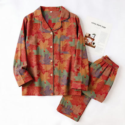 Fall Maple Leaf Cotton Loungewear Set - image 6