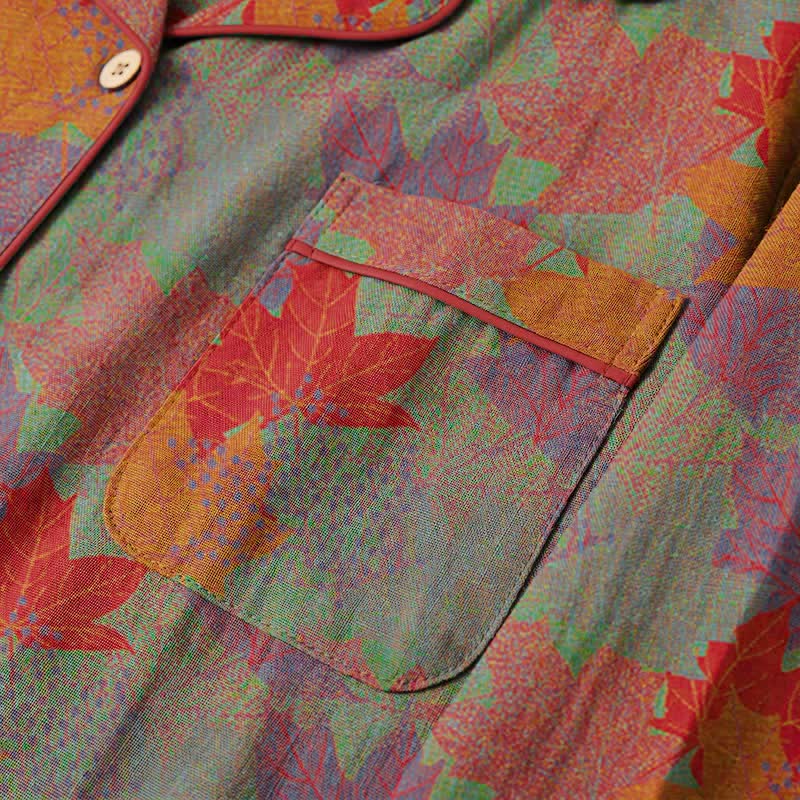 Fall Maple Leaf Cotton Loungewear Set - image 10