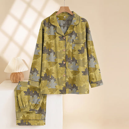 Fall Maple Leaf Cotton Loungewear Set - image 15