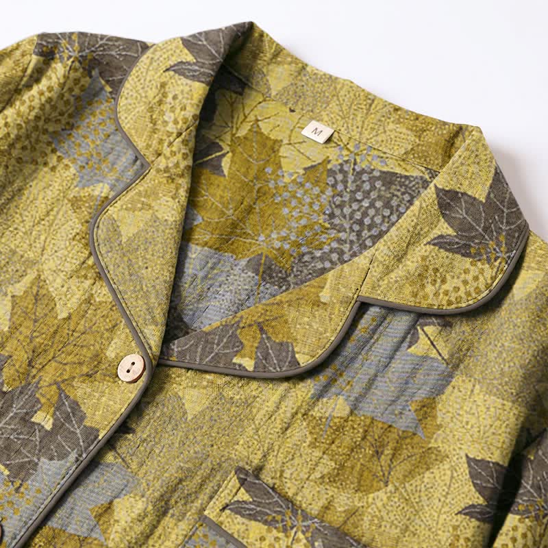 Fall Maple Leaf Cotton Loungewear Set - image 16