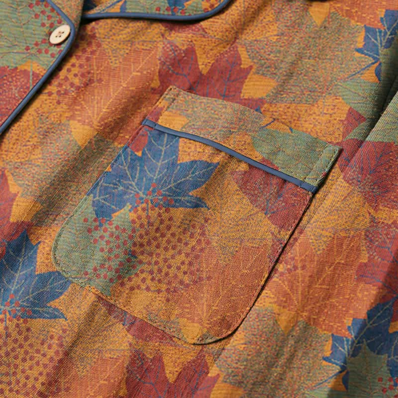 Fall Maple Leaf Cotton Loungewear Set - image 31