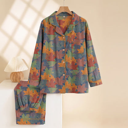 Fall Maple Leaf Cotton Loungewear Set - image 36