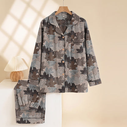 Fall Maple Leaf Cotton Loungewear Set - image 50