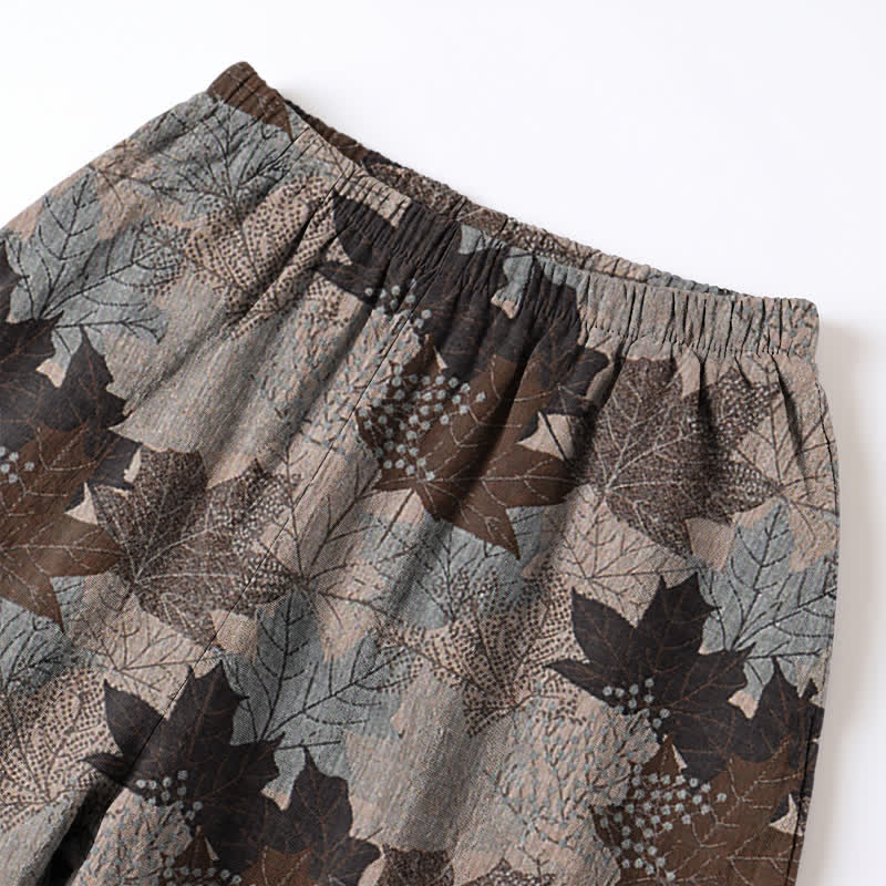 Fall Maple Leaf Cotton Loungewear Set - image 53