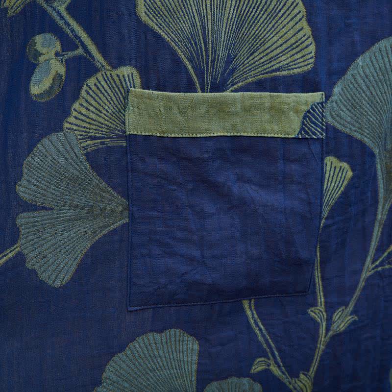 Retro Ginkgo Leaf Cotton Kimono Robe - image 14