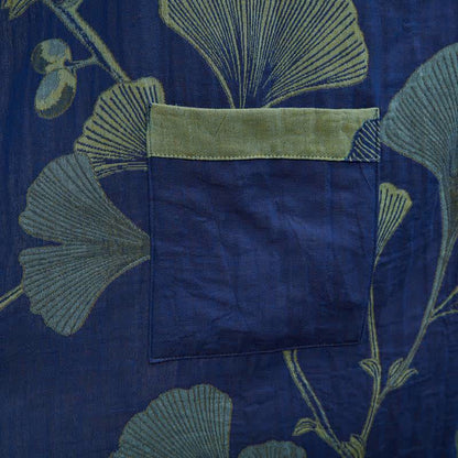 Retro Ginkgo Leaf Cotton Kimono Robe - image 14