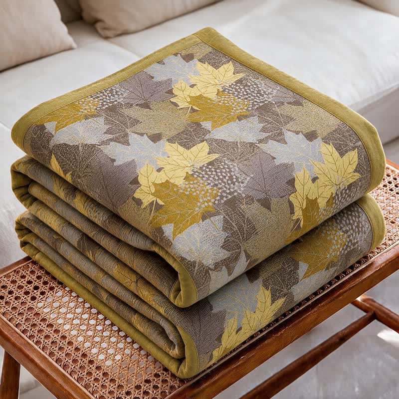 Colorful Fall Maple Leaf Cotton Blanket - image 13