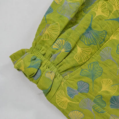 Green Ginkgo Leaf Cotton Pajama Pants - image 4