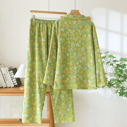 Green Ditsy Floral Cotton Pajama Set - image 1