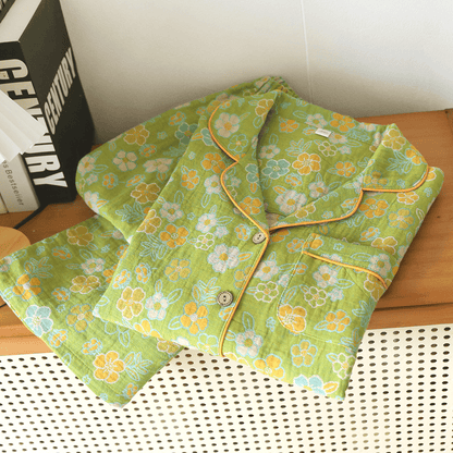 Green Ditsy Floral Cotton Pajama Set - image 3
