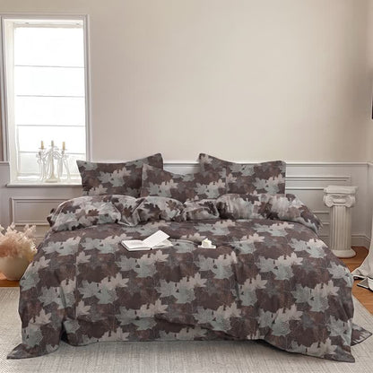 Colorful Maple Leaf Cotton Duvet Cover Bedding Set - image 25