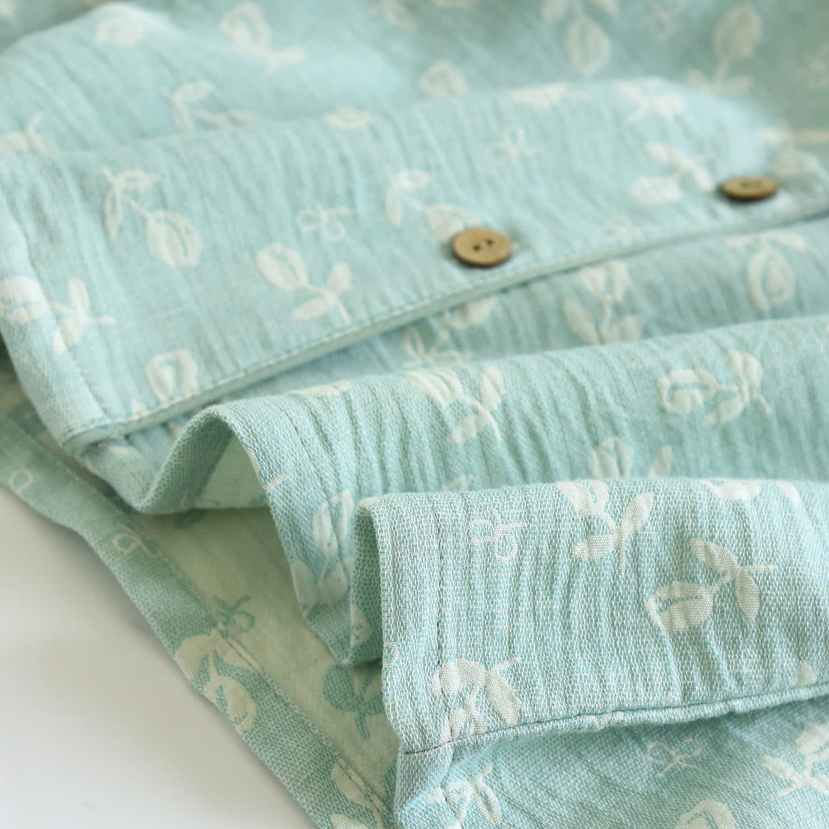 Cotton Gauze Leaf Print Pajama Set - image 9