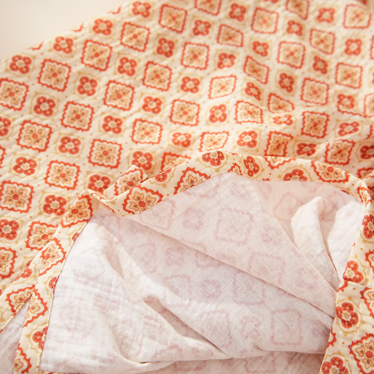 Geometric Ruffle Trim Cotton Loungewear Set - image 7
