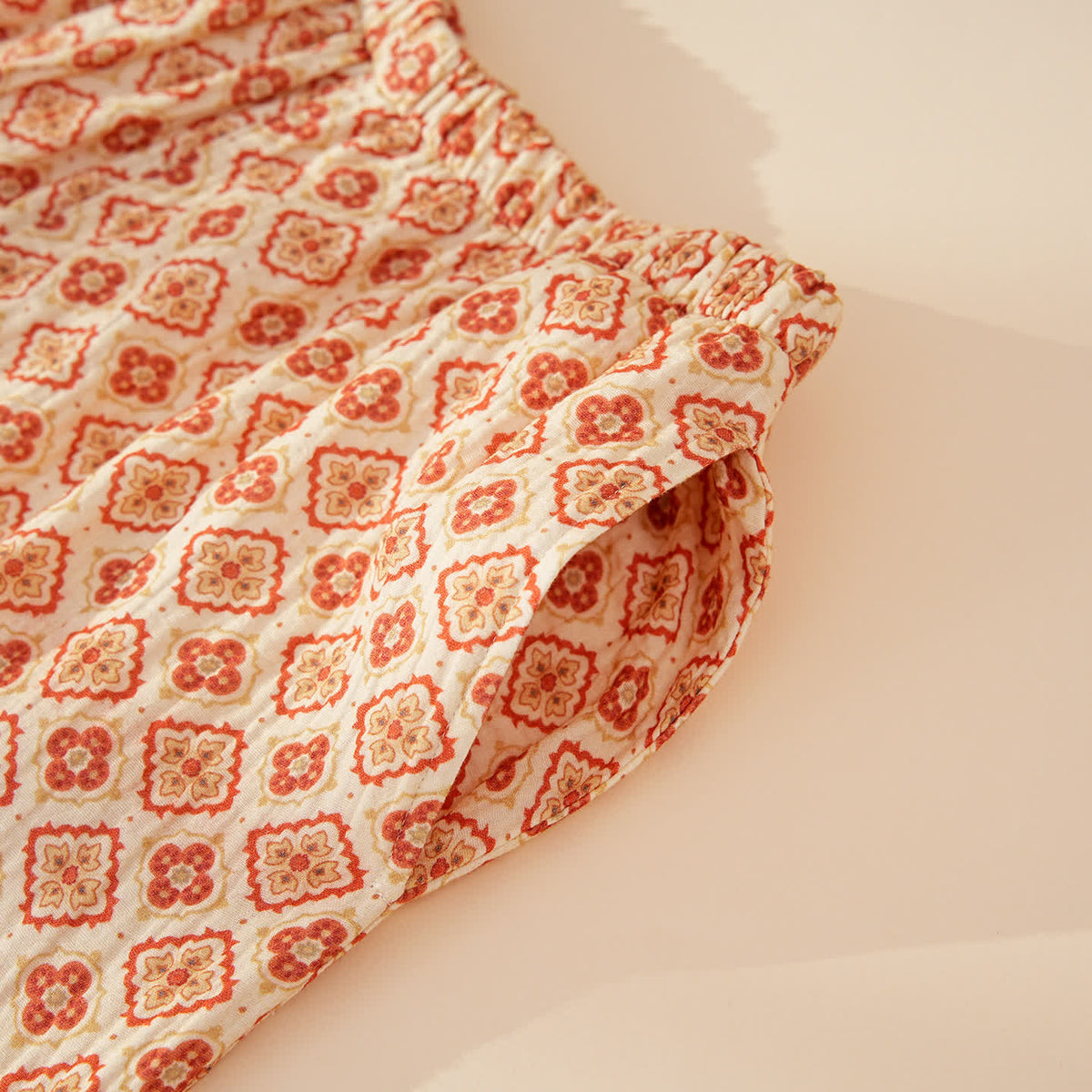 Geometric Ruffle Trim Cotton Loungewear Set - image 10