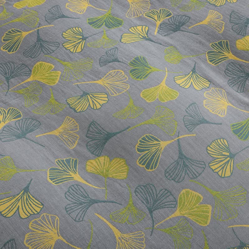 Vintage Green Ginkgo Leaf Cotton Reversible Bedding Set - image 27