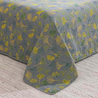 Vintage Green Ginkgo Leaf Cotton Reversible Bedding Set - image 19