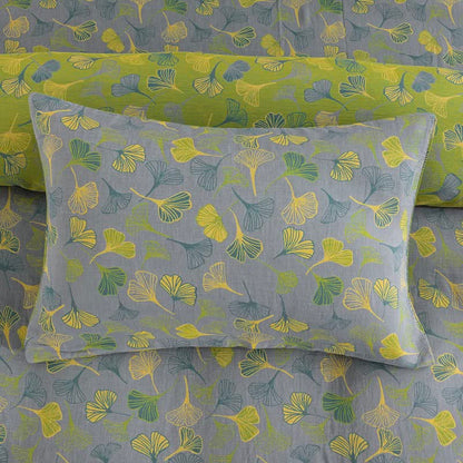 Vintage Green Ginkgo Leaf Cotton Reversible Bedding Set - image 20