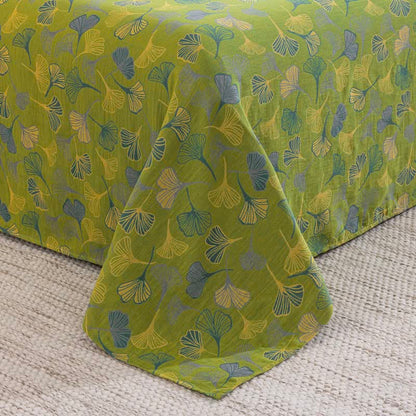 Vintage Green Ginkgo Leaf Cotton Reversible Bedding Set - image 9