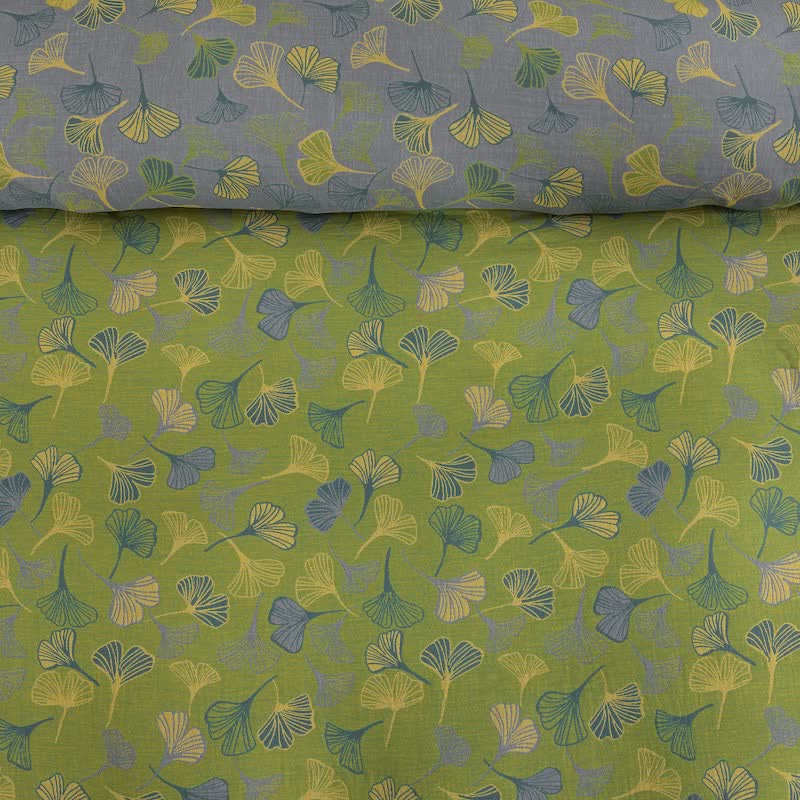Vintage Green Ginkgo Leaf Cotton Reversible Bedding Set - image 10
