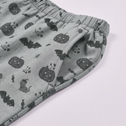 Halloween Pumpkin Bat Cotton Gauze Loungewear Set - image 11