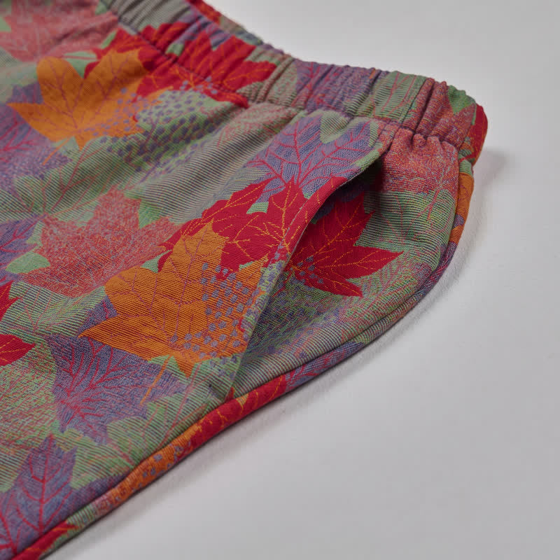 Fall Maple Leaf Cotton Loungewear Set - image 12