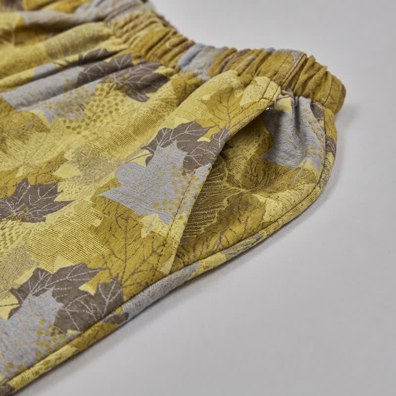 Fall Maple Leaf Cotton Loungewear Set - image 20