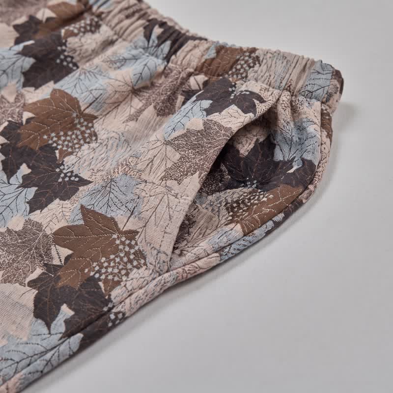 Fall Maple Leaf Cotton Loungewear Set - image 54