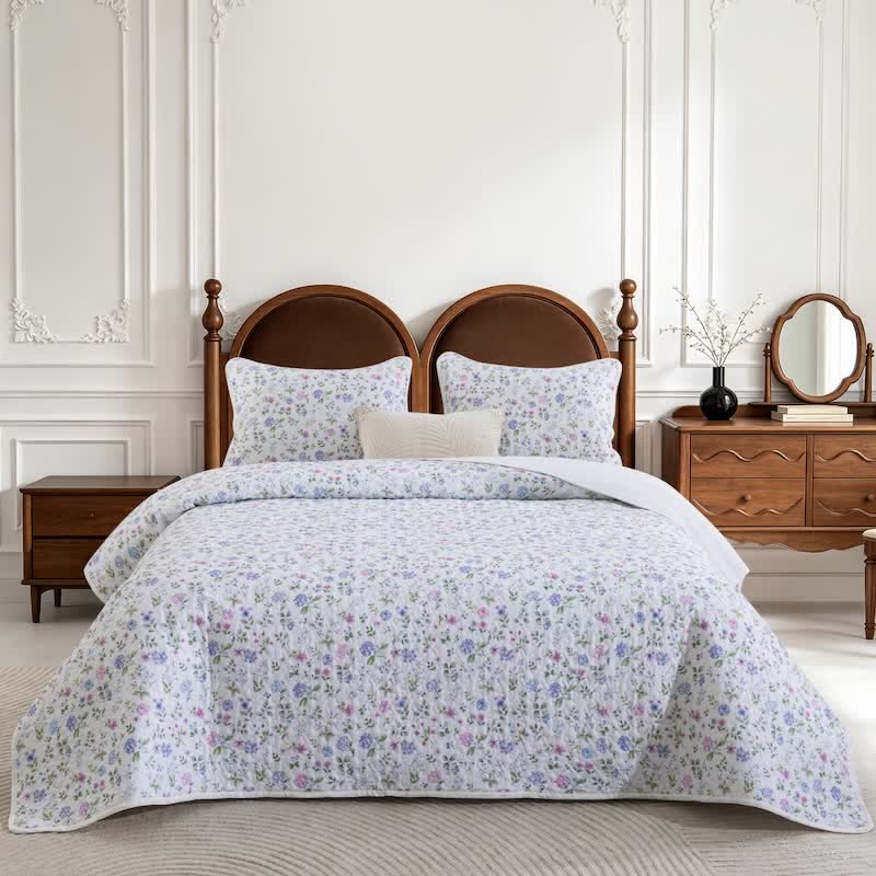 Watercolor Wildflower Cotton Quilt Set - image 3