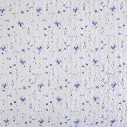 Blue Watercolor Flower Cotton Quilt Set - image 9