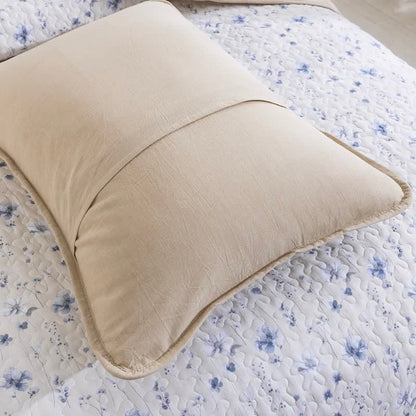 Blue Watercolor Flower Cotton Quilt Set - image 7