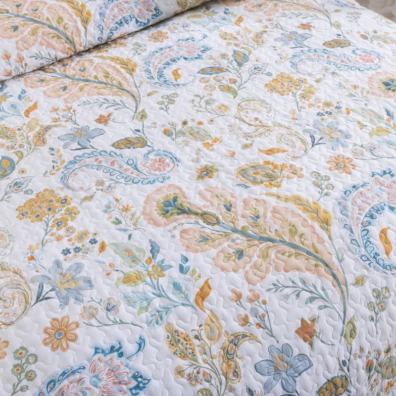 Country Style Multicolor Flower Cotton Quilt Set - image 9