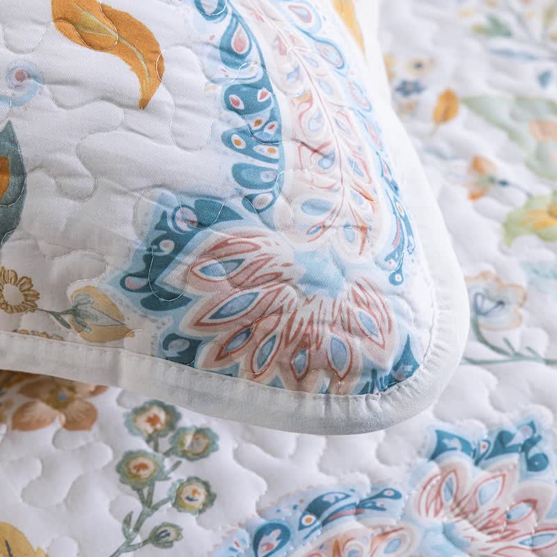 Country Style Multicolor Flower Cotton Quilt Set - image 6