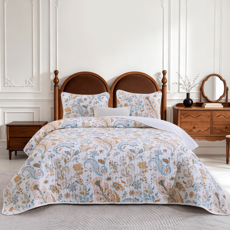 Country Style Multicolor Flower Cotton Quilt Set - image 3