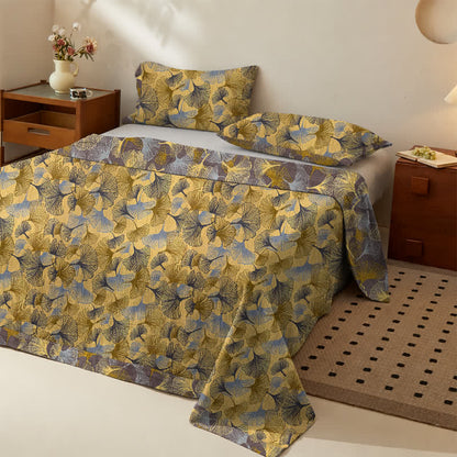 Golden Ginkgo Leaf Cotton Bedding Set - image 1