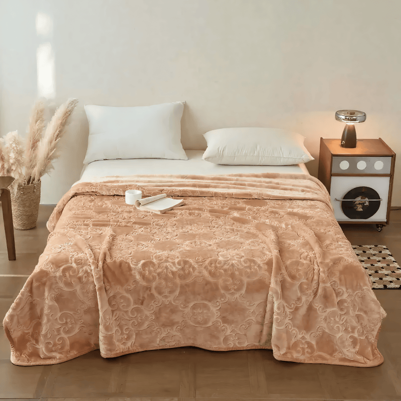 Multi-color Luxury Raschel Fleece Blanket - Champagne - Blanket - 79" x 91" - image 10