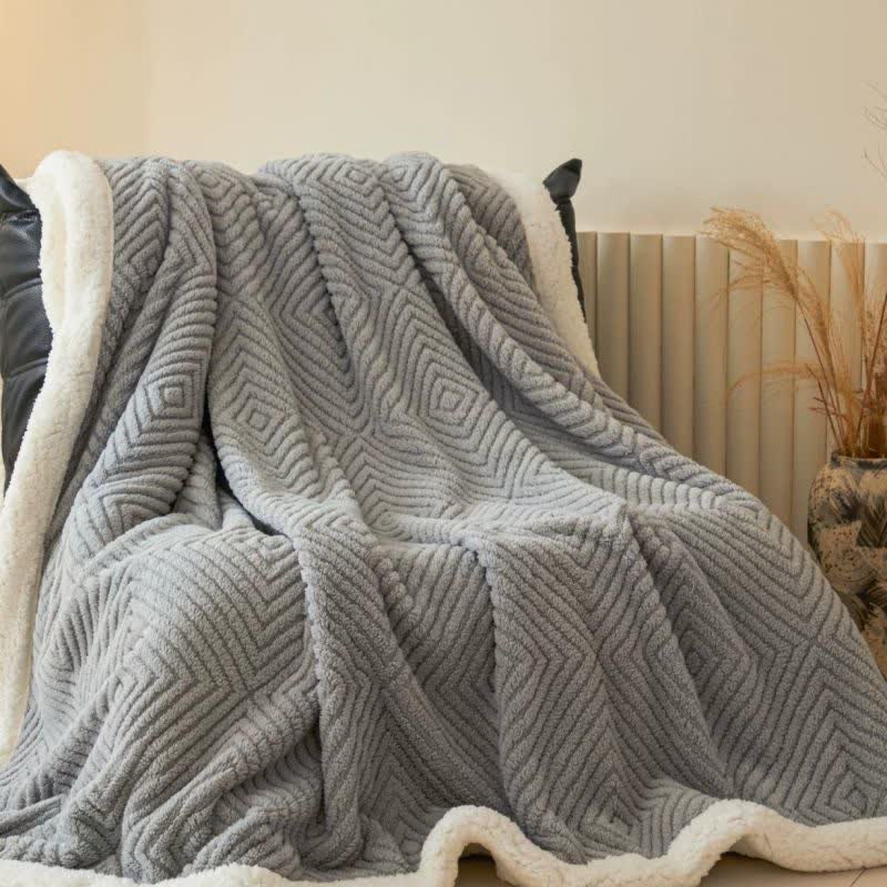 Geometric Diamond Coral Fleece Throw Blanket - image 33