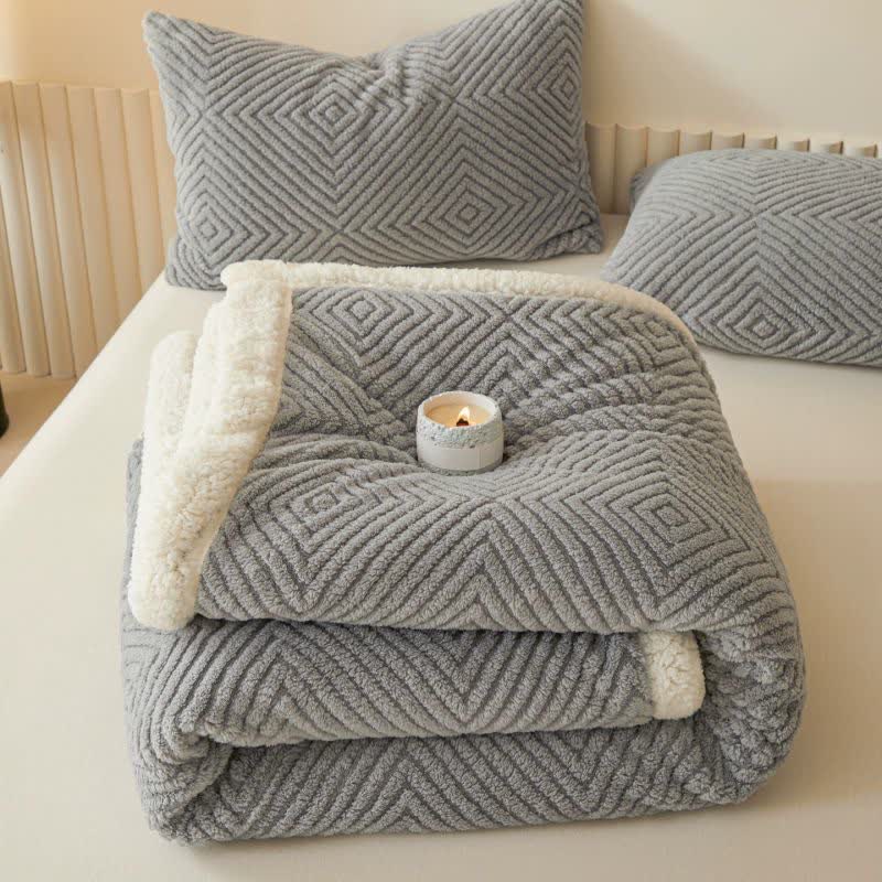 Geometric Diamond Coral Fleece Throw Blanket - image 34