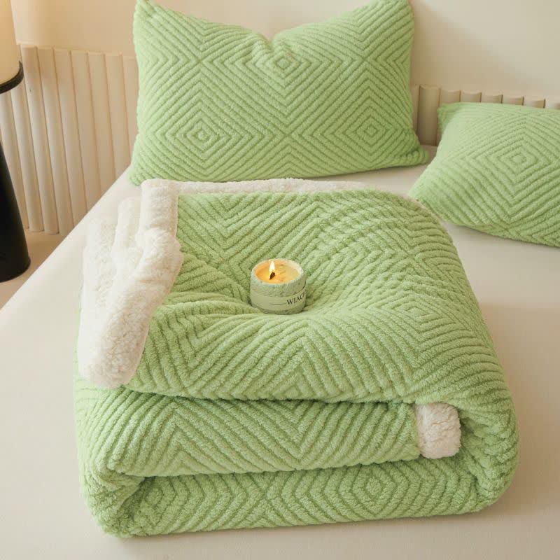 Geometric Diamond Coral Fleece Throw Blanket - image 26
