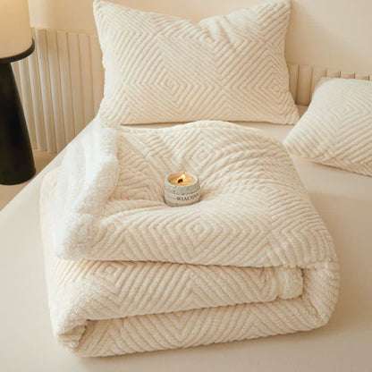 Geometric Diamond Coral Fleece Throw Blanket - image 9
