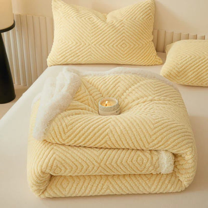 Geometric Diamond Coral Fleece Throw Blanket - image 2