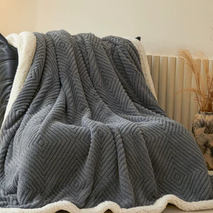 Geometric Diamond Coral Fleece Throw Blanket - image 29
