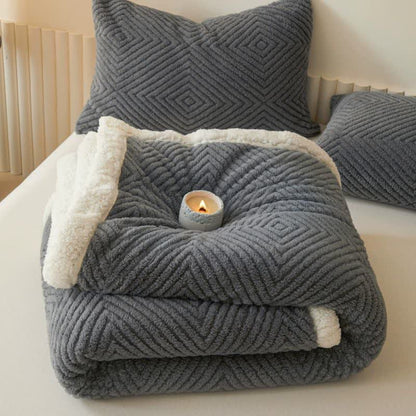 Geometric Diamond Coral Fleece Throw Blanket - image 30