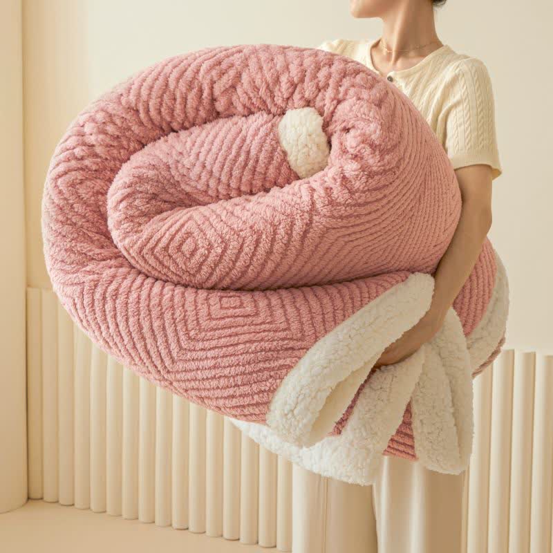 Geometric Diamond Coral Fleece Throw Blanket - Pink - 79" x 91" - image 10