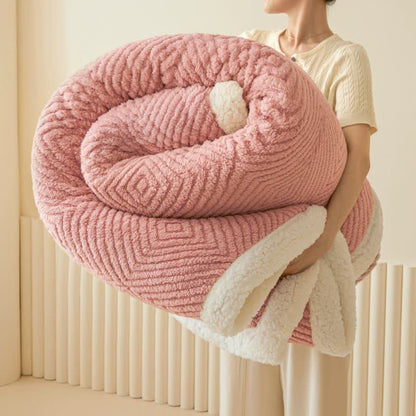 Geometric Diamond Coral Fleece Throw Blanket - Pink - 79" x 91" - image 10